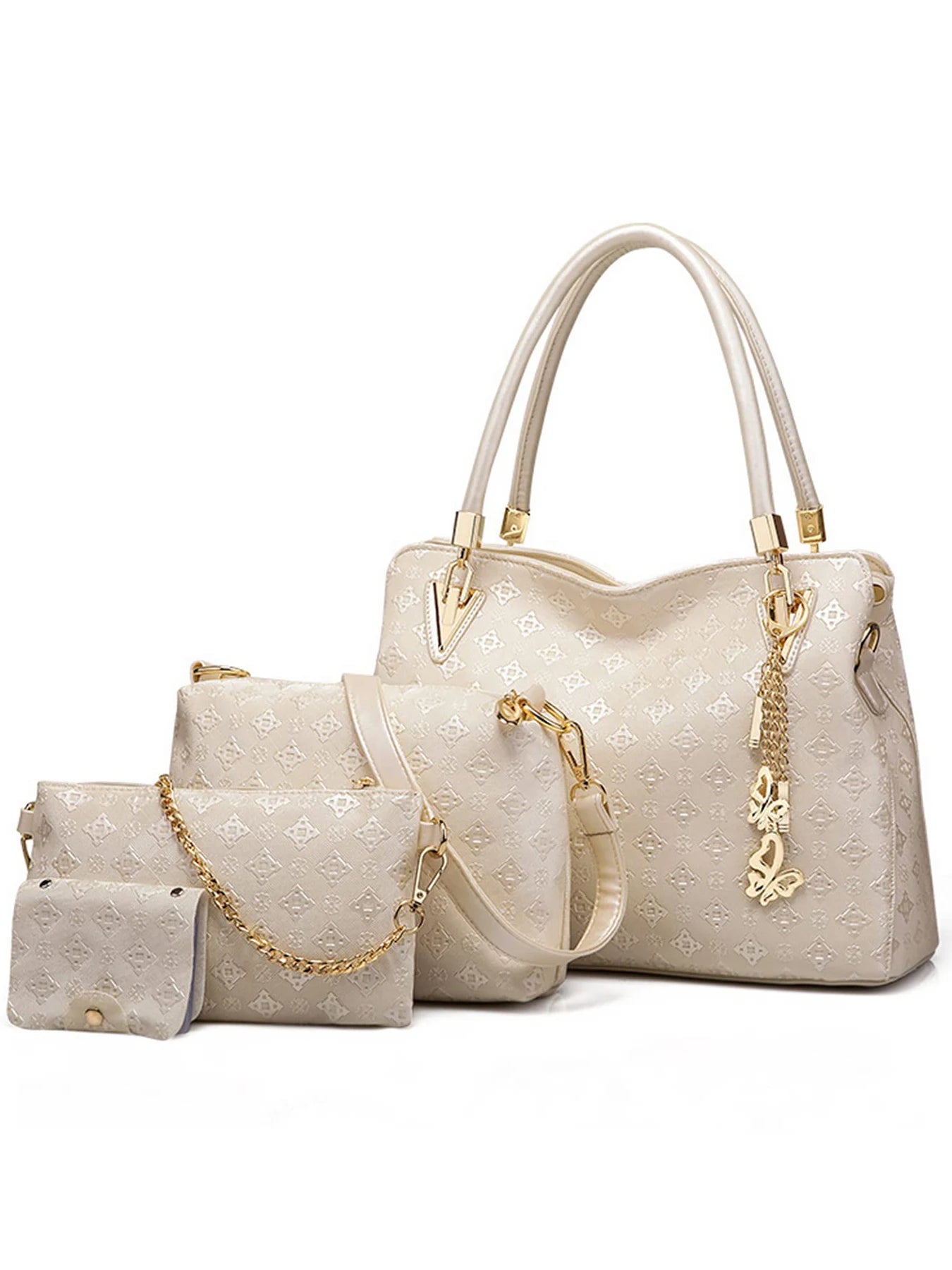 Set 4 Borse Donna – Tote Grande + Tracolla + Pochette + Portacarte | 4 Colori | Ufficio Shopping Party