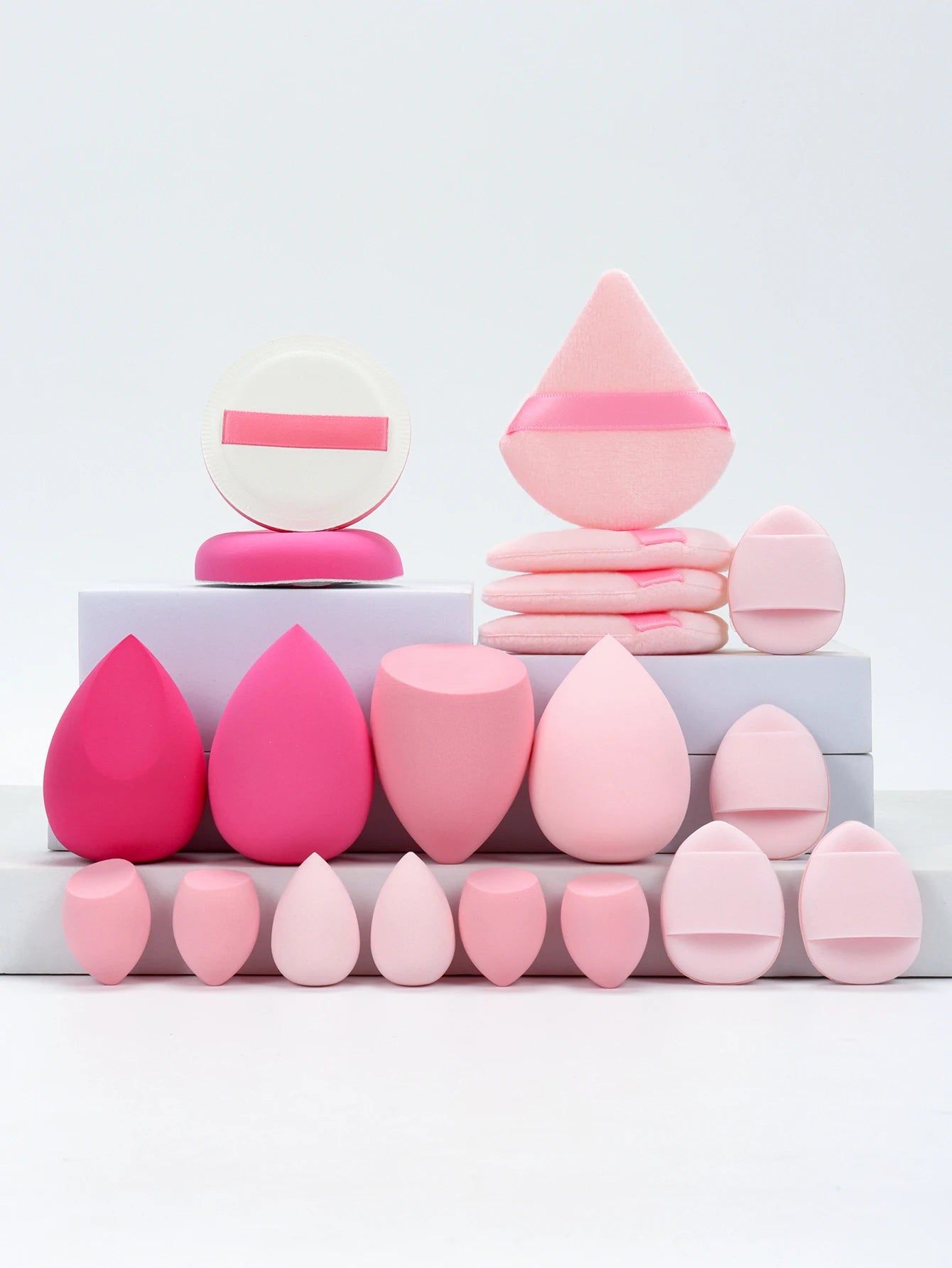 Set 20 Spugnette per Trucco 6cm – Per Crema, Cipria e Correttore, 16 Colori