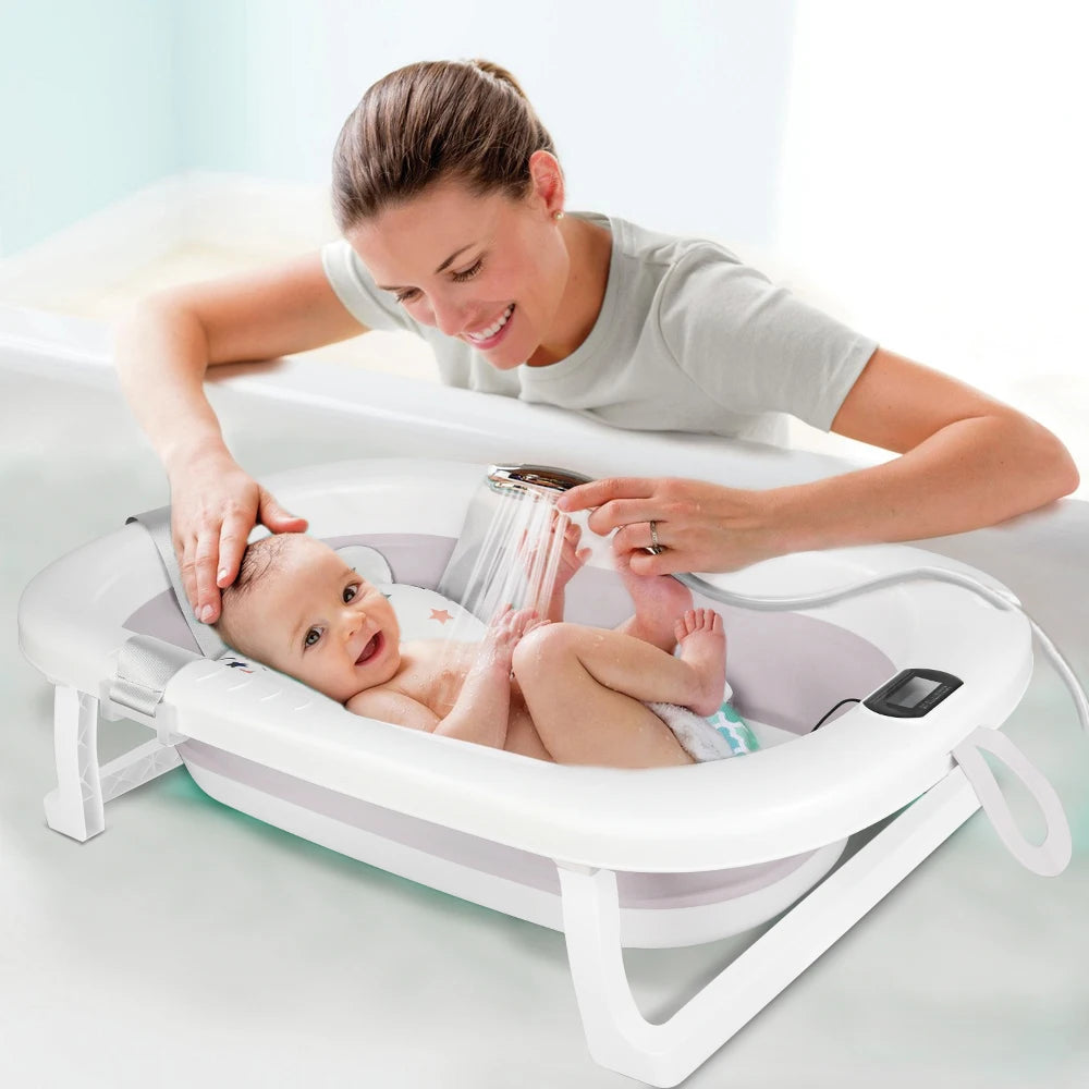 Vasca da Bagno Pieghevole per Bambini con Termometro Integrato