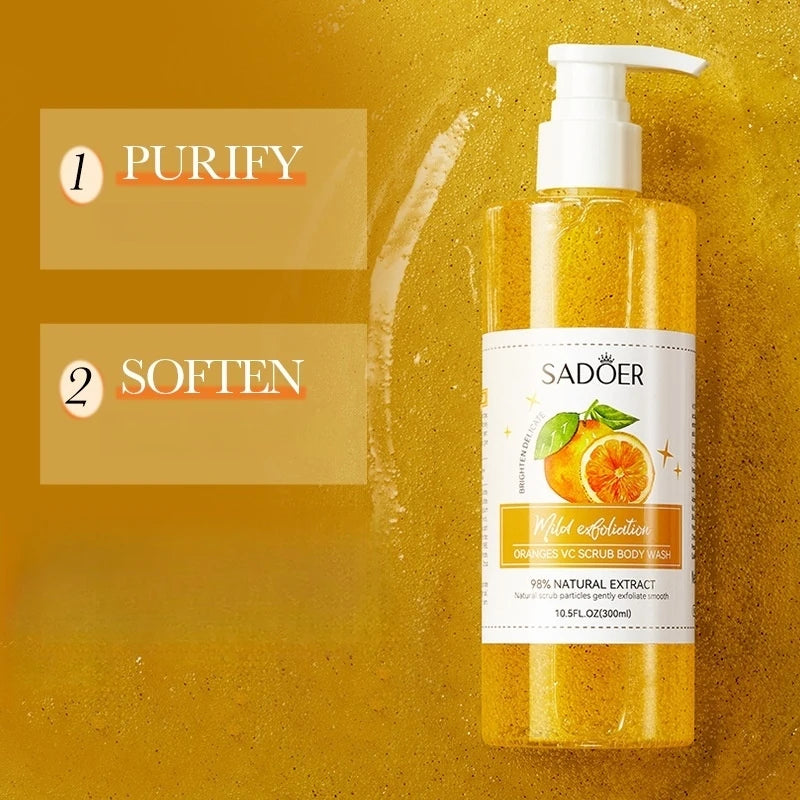 Gel Doccia Esfoliante 300ml – Scrub Naturale, Illuminante & Profumato | Donna