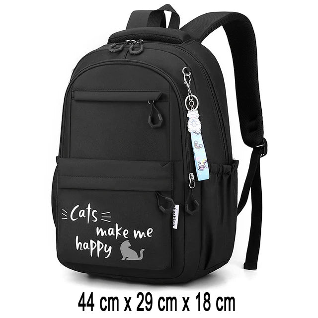 Zaino Scolastico per Ragazze e Adolescenti in Nylon – 3 Stili, Multi Colori | AyeBeau