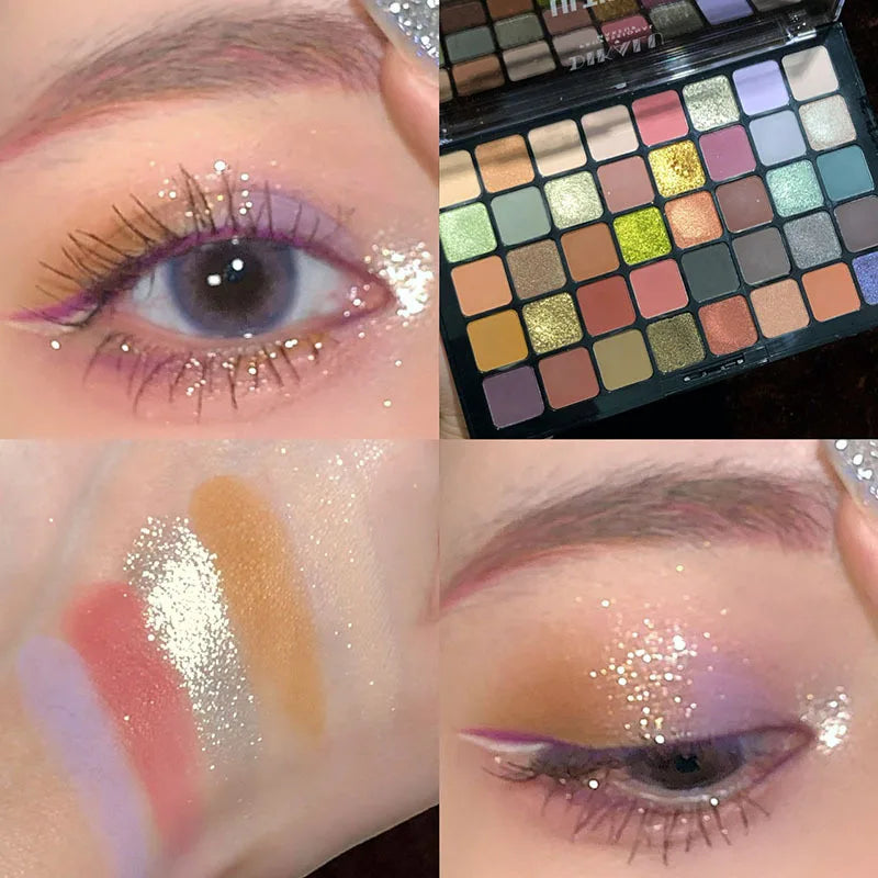 DIKALU Palette Ombretti 40 Colori – Glitter, Opachi e Metallici, Impermeabile