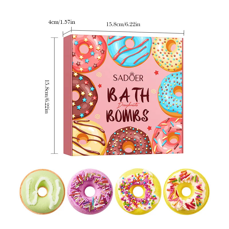 Set 4 Bombe da Bagno a Ciambella – Sale Marino & Burro di Karitè | Fatto a Mano