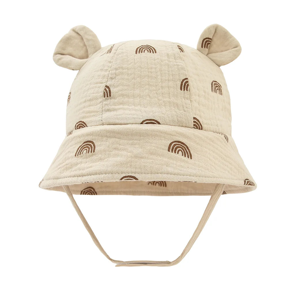Cappellino da Sole Neonato in Mussola di Cotone – Panama Unisex 3-12 Mesi
