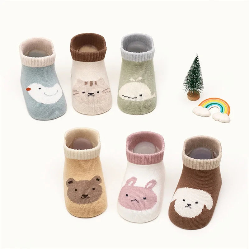 Calzini da pavimento per bambini per ragazze Ragazzi Primavera Autunno Cotone Cartoon Calzini antiscivolo per bambini Calzino casual per bambini