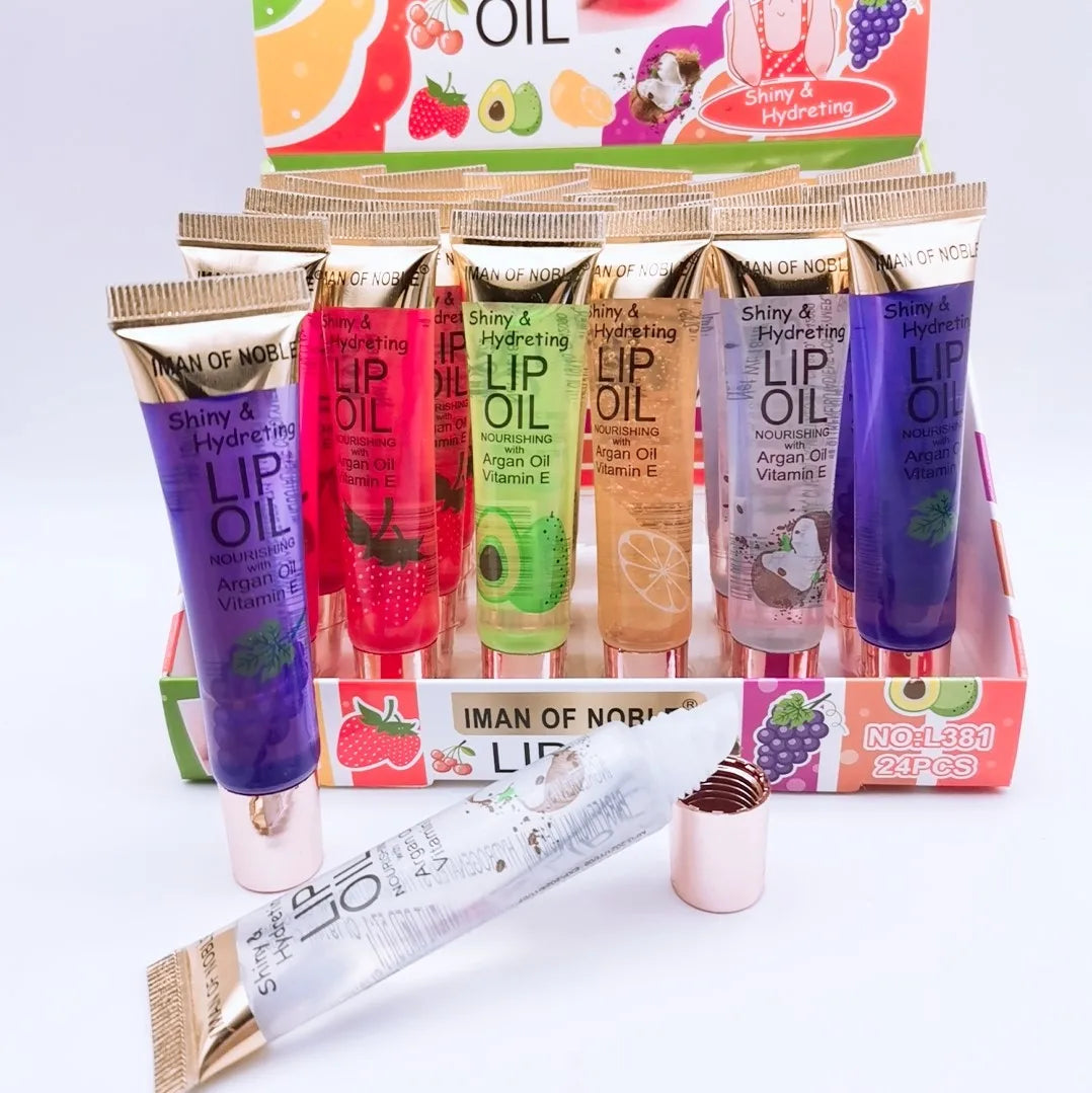 Set 24 Lip Gloss Jelly Fruttati – Vitamina E, Miele & Burro di Karité | Rimpolpanti