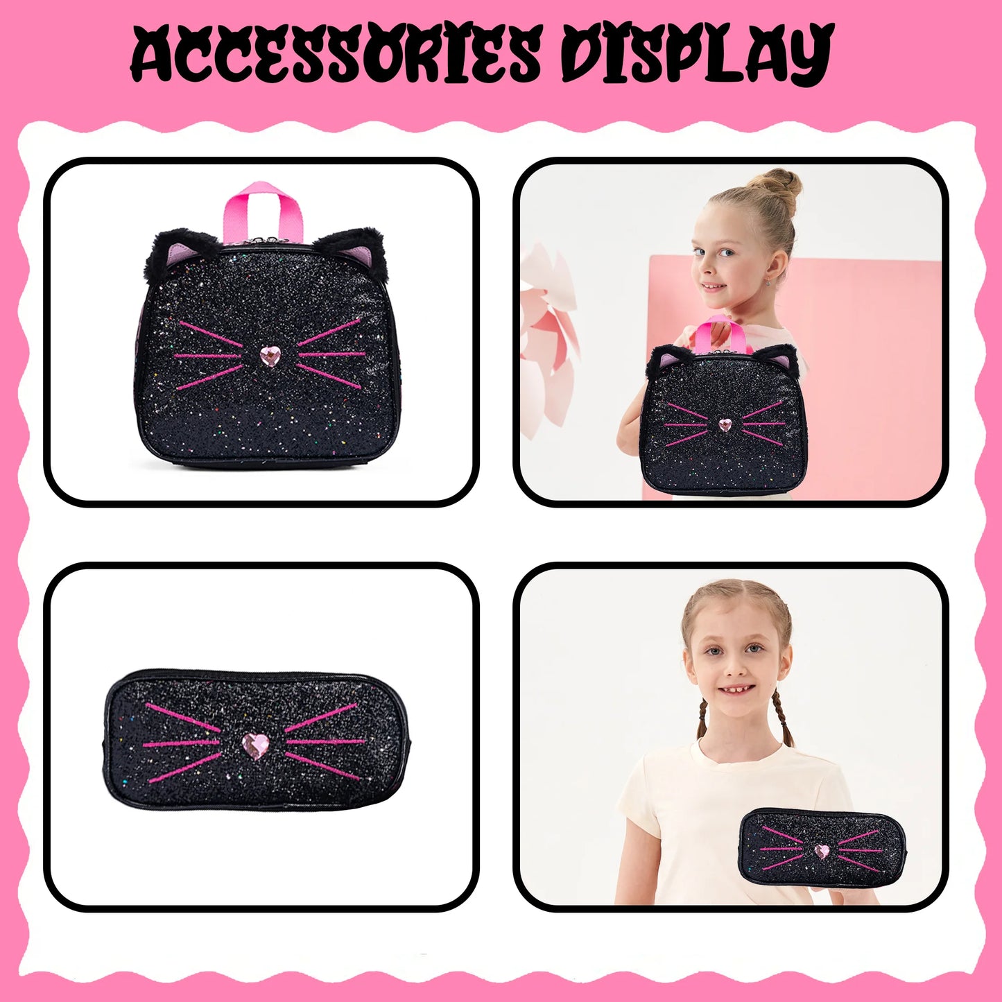 Zaino Scuola per Ragazze con Lunch Box — Set 3 Pezzi