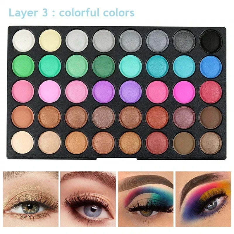 VERONNI Palette Ombretti 120 Colori – Opachi, Glitter e Shimmer, Impermeabile