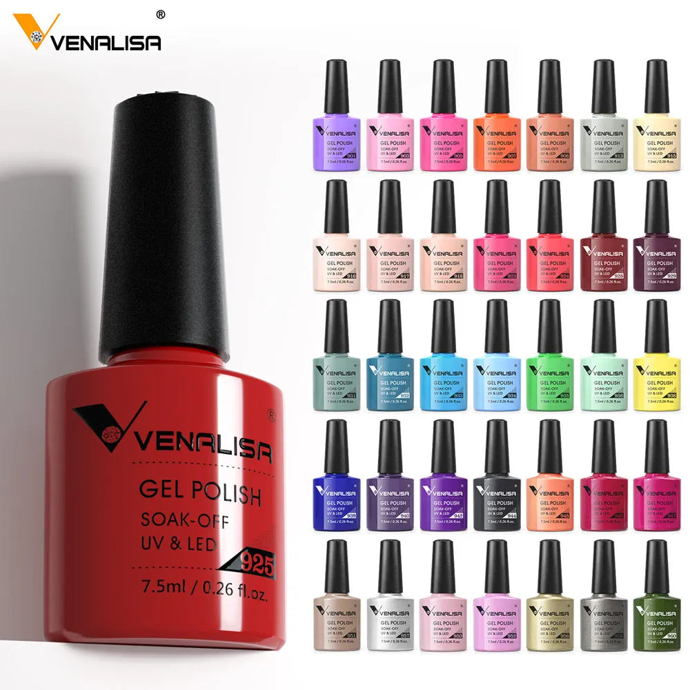 VENALISA Smalto gel per unghie Semi permanente Gellack Nail Art Salon 120 Glitter colorati 7,5 ml Soak off Vernice gel per unghie UV LED organico