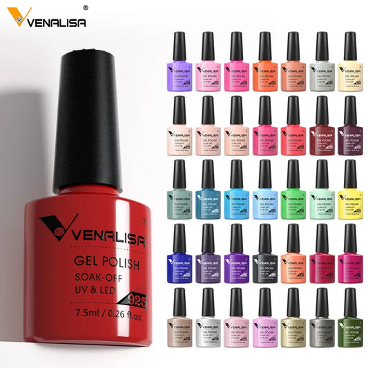 VENALISA Smalto gel per unghie Semi permanente Gellack Nail Art Salon 120 Glitter colorati 7,5 ml Soak off Vernice gel per unghie UV LED organico