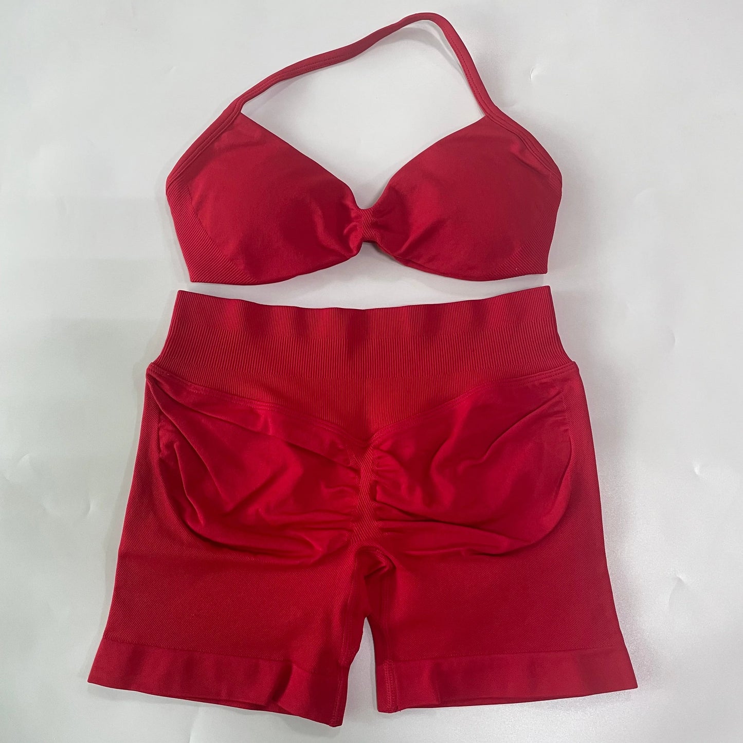 Set Yoga 2 Pezzi Senza Cuciture – Reggiseno Sportivo & Pantaloncini Fitness