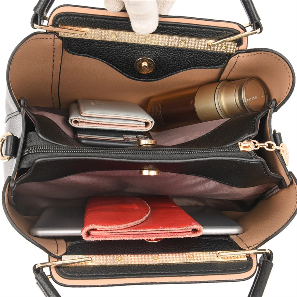 Borsa Donna Grande Capacità in Pelle Microfibra – Shopper Tote con Tracolla | 4 Colori