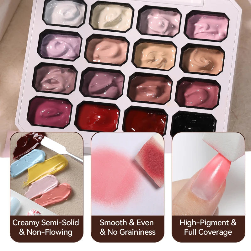 UR SUGAR Gel Nail Art 4 in 1 – 16 Colori per Sfumature, Stamping e Pittura UV/LED