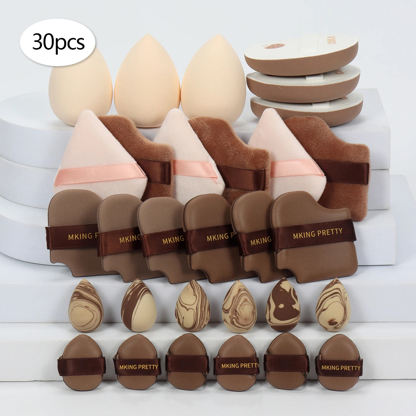 Spugnette Trucco Compresse che si Espandono con l’Acqua – Set da 10 a 50 Pezzi