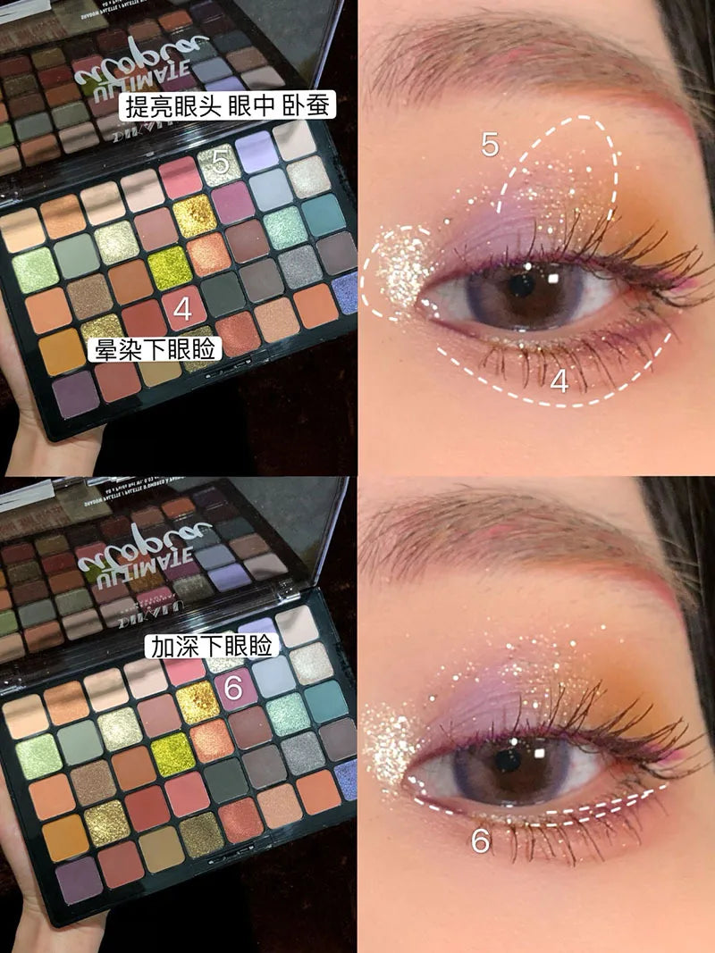 DIKALU Palette Ombretti 40 Colori – Glitter, Opachi e Metallici, Impermeabile