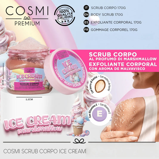 Cosmi Scrub Corpo Ice Cream al Marshmallow – Burro di Karité & Vitamina E 170g