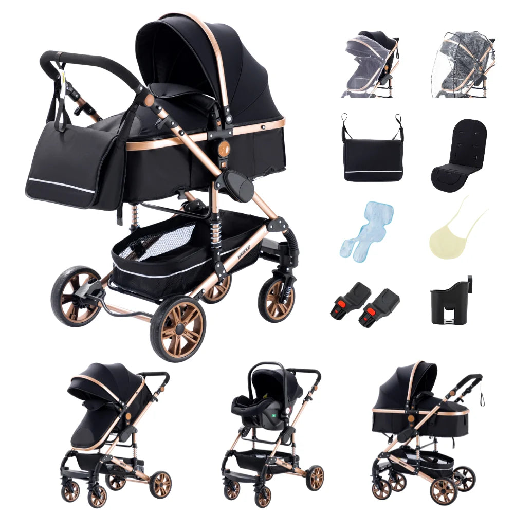 Passeggino 3 in 1 Estivo Traspirante con Seggiolino Auto | Telaio Alluminio