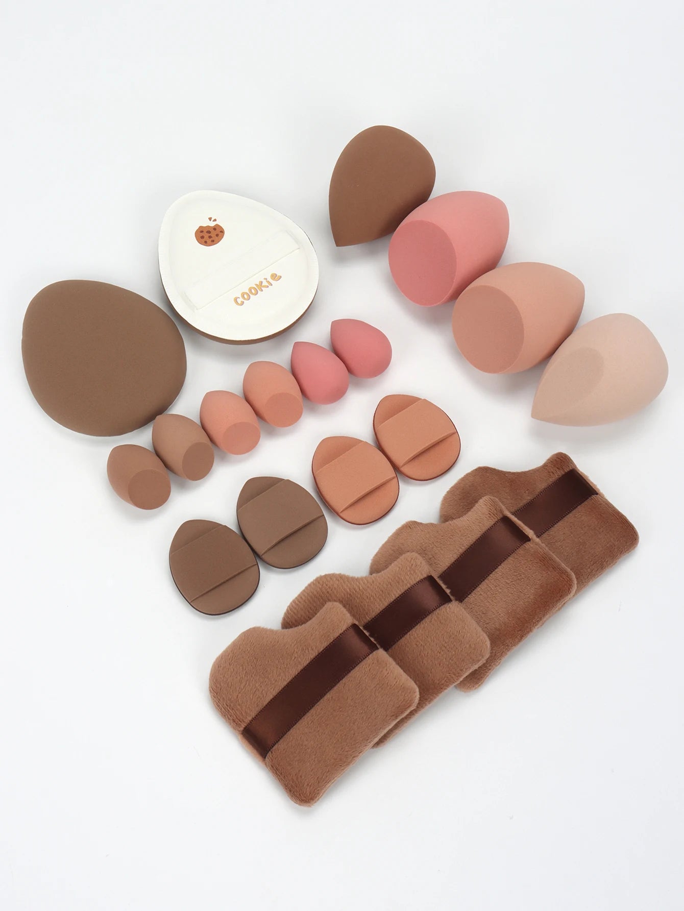 Set 20 Spugnette per Trucco 6cm – Per Crema, Cipria e Correttore, 16 Colori
