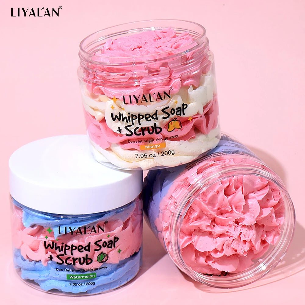 Sapone Montato Esfoliante 200g – Vegano & Fatto a Mano | 3 Fragranze | LIYALAN