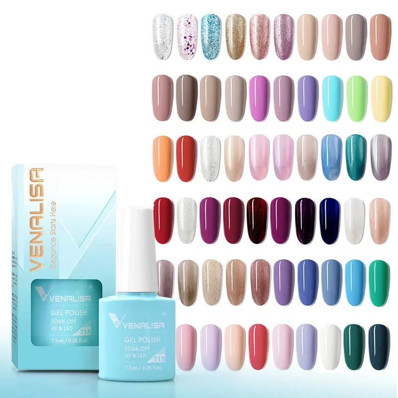 Smalto gel per unghie Venalisa VIP4 SENZA HEMA/TPO Copertura completa Bellissimo smalto semipermanente Soak Off UV LED Gel Smalto per unghie Lacca gel