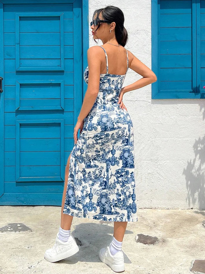 Abito Lungo Maxi Senza Spalline con Spacco Alto – 8 Colori | Donna