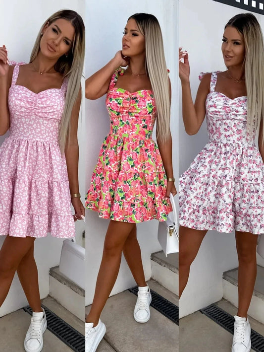 Abito Estivo Floreale Y2K con Cinturino – Mini Dress Donna