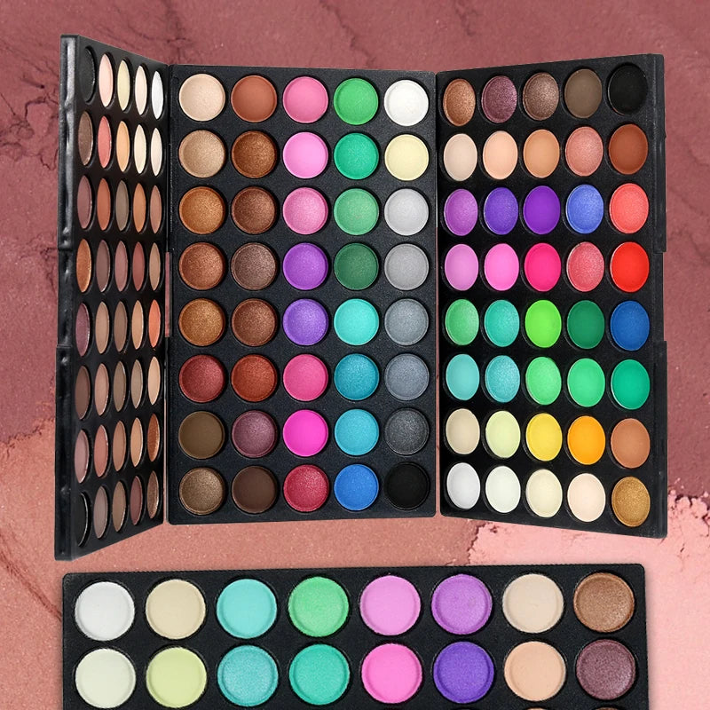 VERONNI Palette Ombretti 120 Colori – Opachi, Glitter e Shimmer, Impermeabile