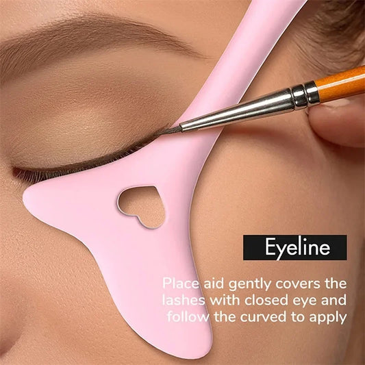 Stencil Trucco Multifunzionale in Silicone – Eyeliner, Sopracciglia, Rossetto & Ombretto
