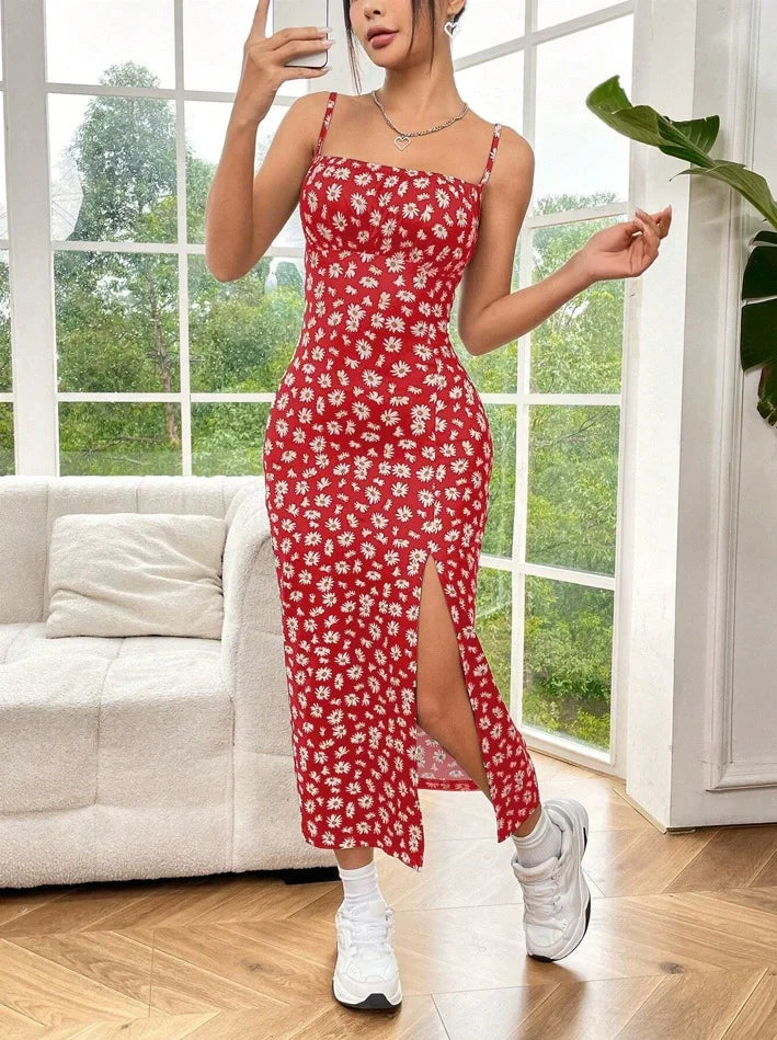 Abito Lungo Maxi Senza Spalline con Spacco Alto – 8 Colori | Donna