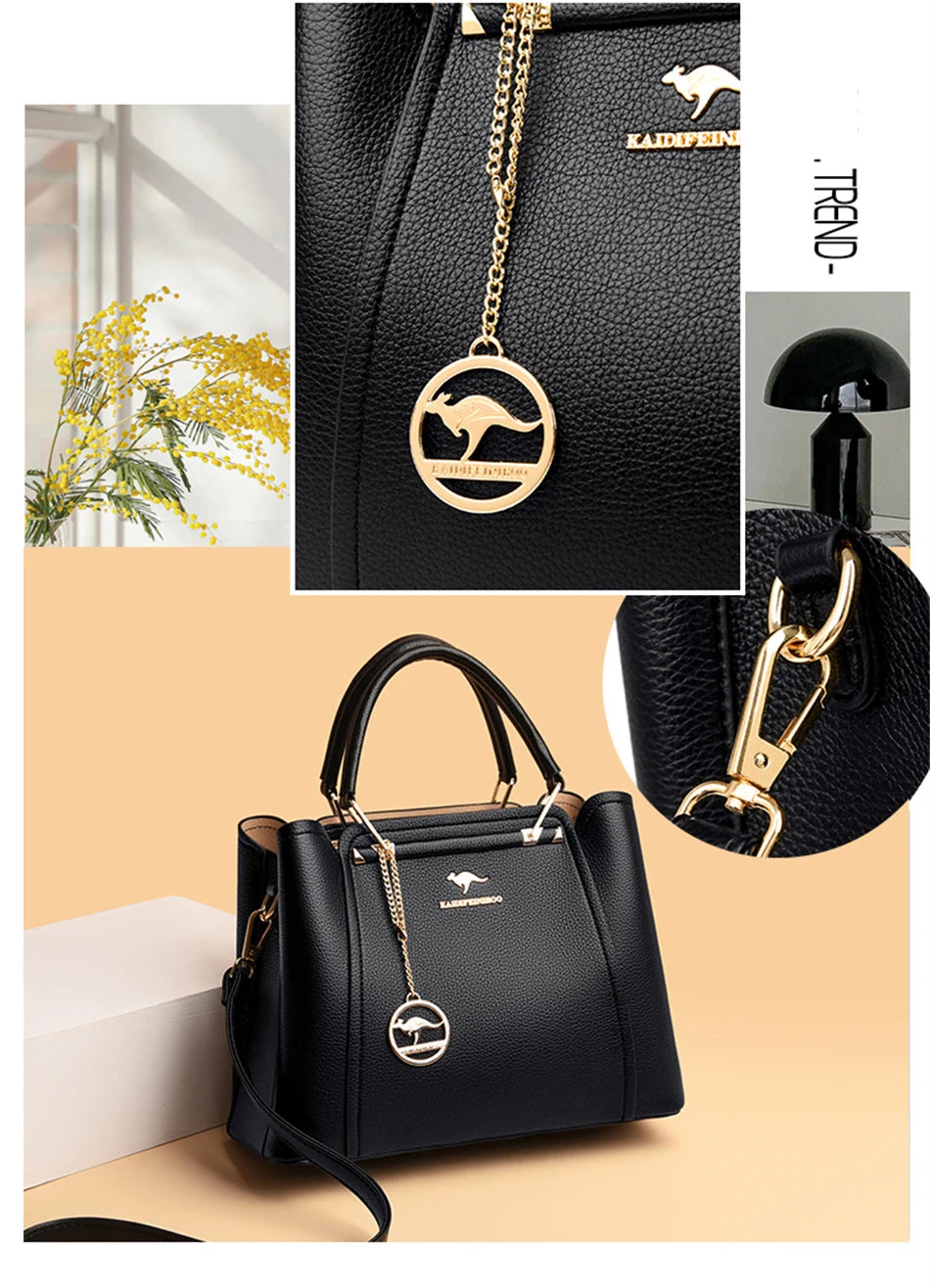 Borsa Donna Grande Capacità in Pelle Microfibra – Shopper Tote con Tracolla | 4 Colori