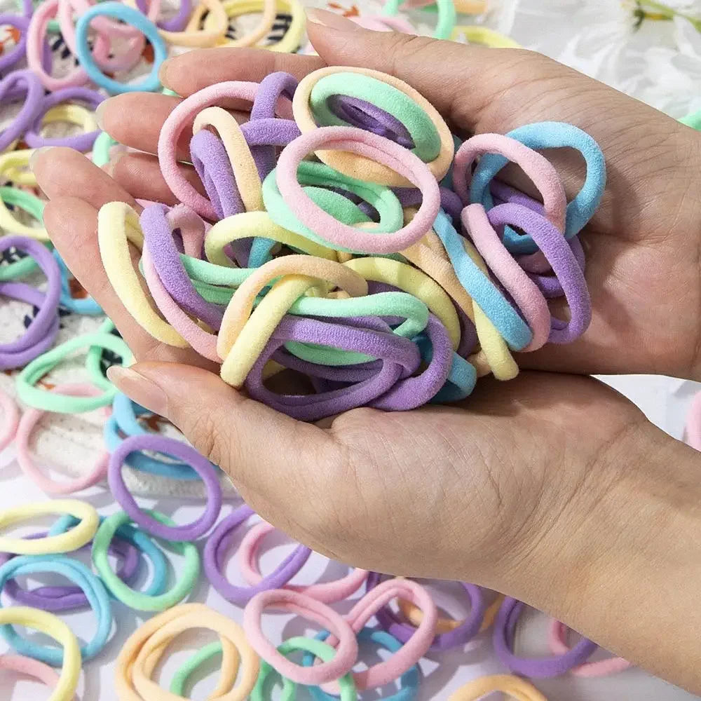 30-200 pezzi Accessori per capelli per donna ragazza Fasce per capelli di base Fascia Corde per capelli Cravatte Porta coda di cavallo Nylon semplice e alla moda