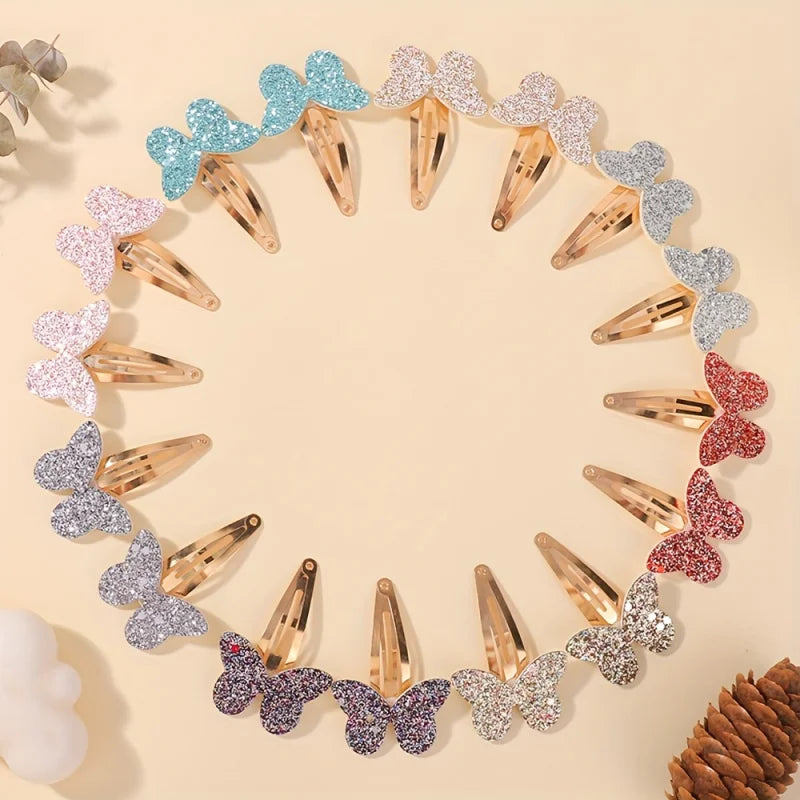Set 16 Fermagli per Capelli Bambina — Glitter e Gocce Colorate