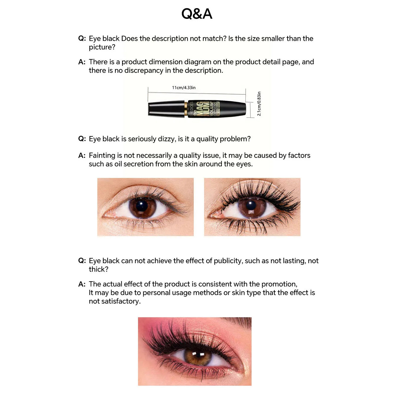 Mascara Nero 4D in Fibra Liquida – Ispessente, Allungante & Volumizzante | Trucco Occhi Professionale