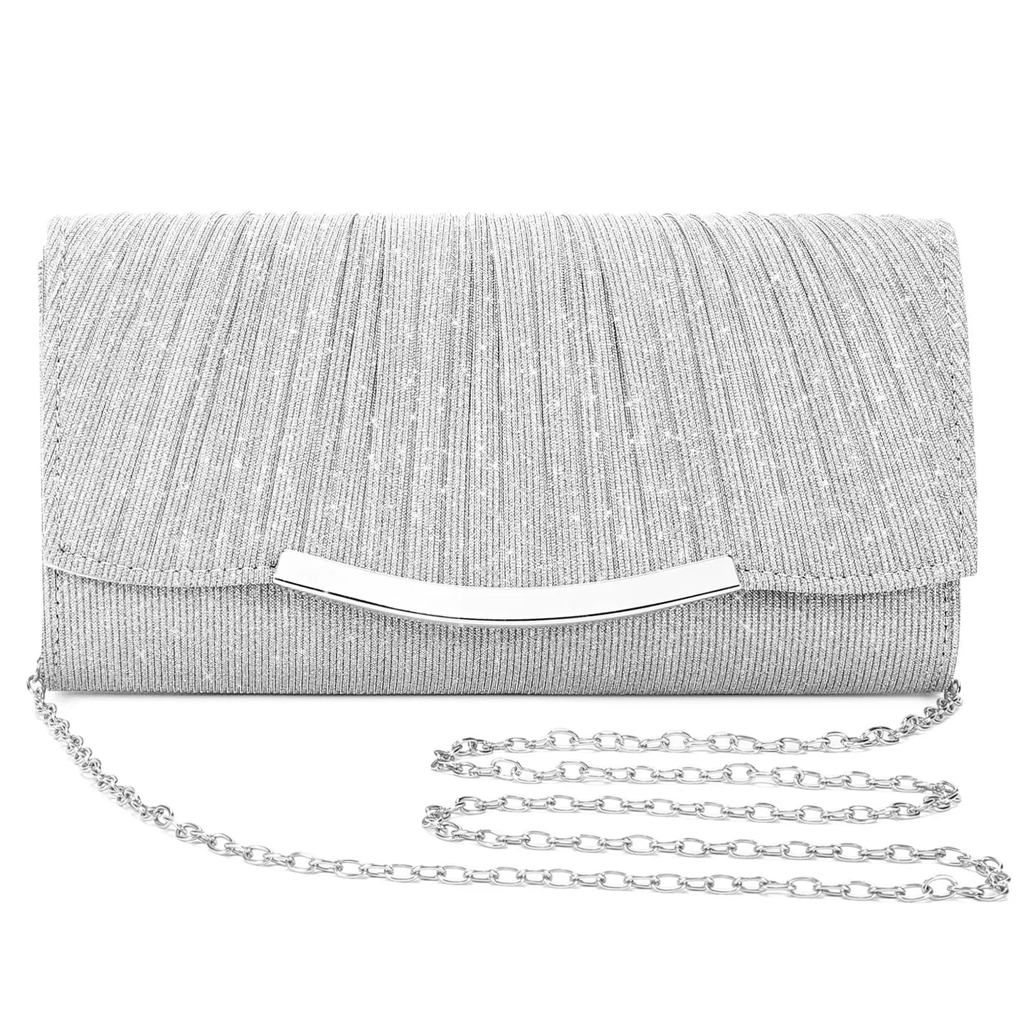Pochette da Sera Elegante — Raso e Paillettes, Tracolla Staccabile
