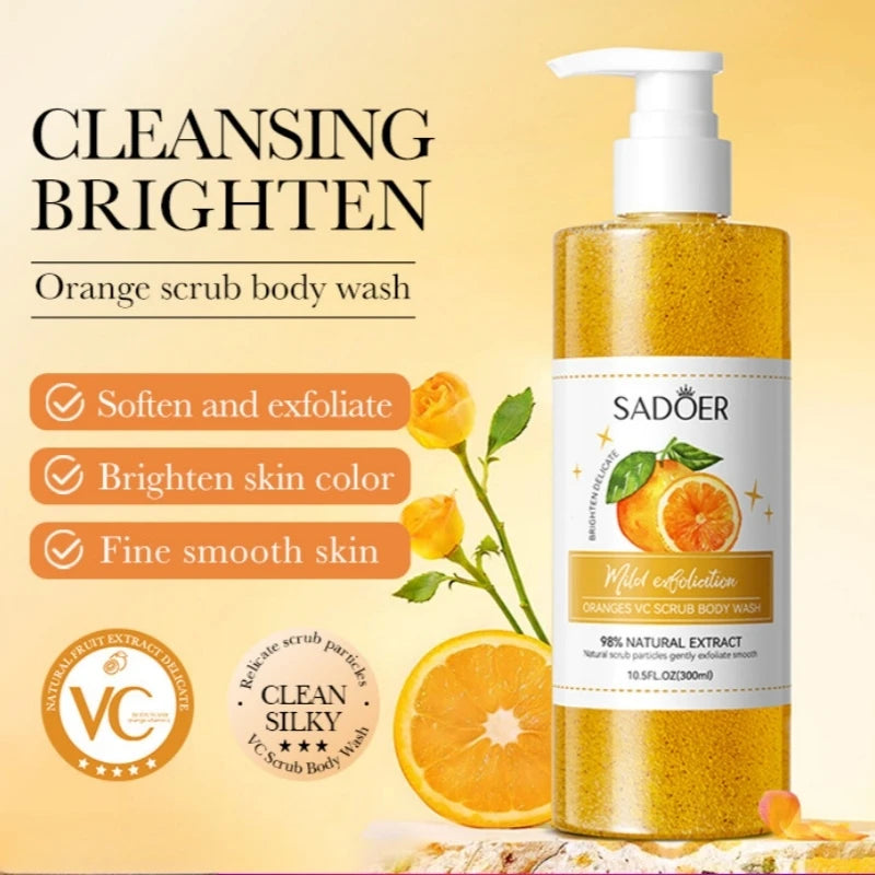 Gel Doccia Esfoliante 300ml – Scrub Naturale, Illuminante & Profumato | Donna