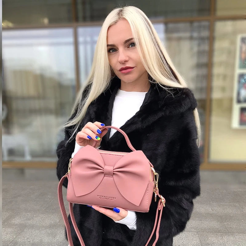 Borsa a Spalla con Fiocco — Pelle Sintetica Morbida