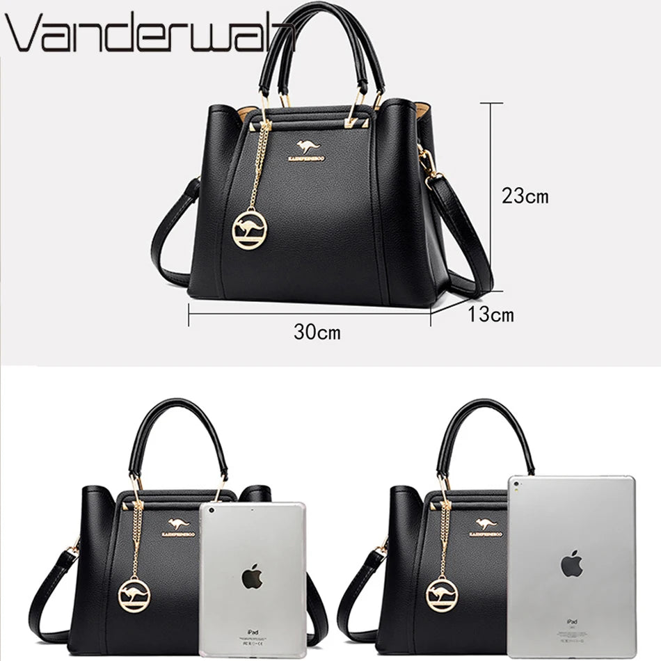 Borsa Donna Grande Capacità in Pelle Microfibra – Shopper Tote con Tracolla | 4 Colori