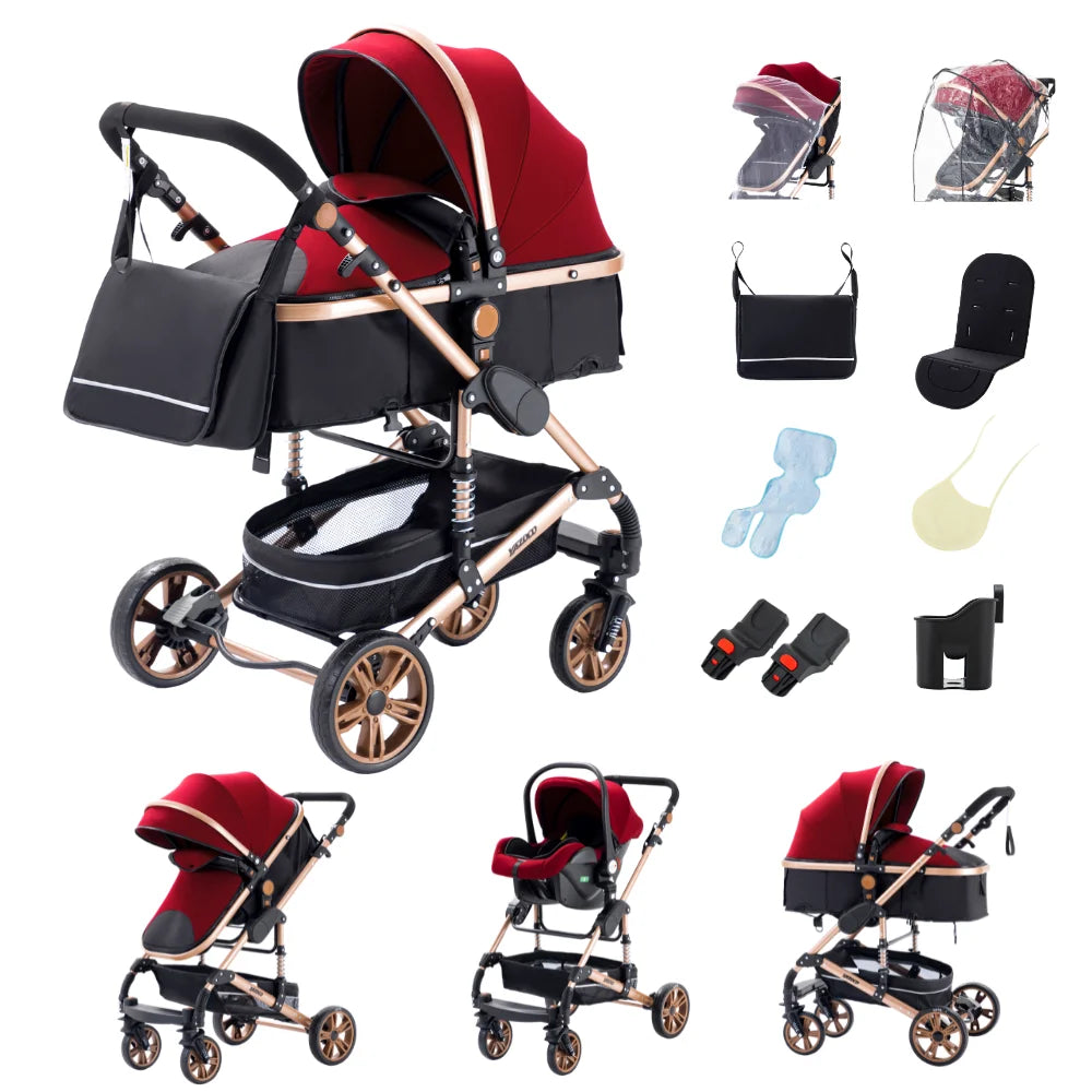 Passeggino 3 in 1 Estivo Traspirante con Seggiolino Auto | Telaio Alluminio