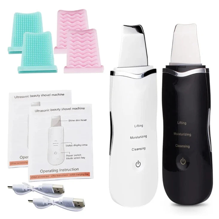 Elettrico Ad Ultrasuoni Scrubber Della Pelle Vibrazione Viso Spatola Peeling Rimozione di Comedone Lifting Del Viso Pulizia Ad Ultrasuoni Cura Della Pelle