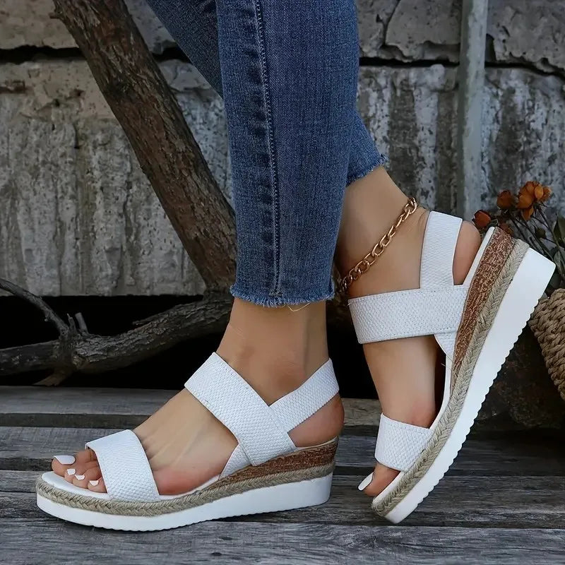 Nuove donne pantofole casual tinta unita bowknot piattaforma scarpe basse moda cinturini intrecciati sandali da passeggio all'aperto Zapatilla Mujer