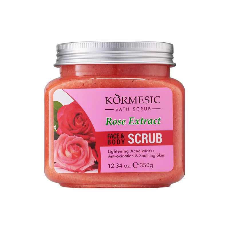 Scrub Corpo KORMESIC – Esfoliante Viso e Corpo Idratante | Curcuma, Rosa, Latte, Shea