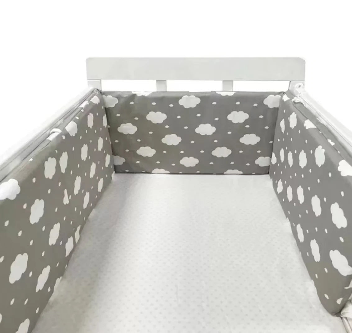 Paraurti per Lettino in Cotone 200×30cm – Doppia Faccia, Cerniera, Design Nordic