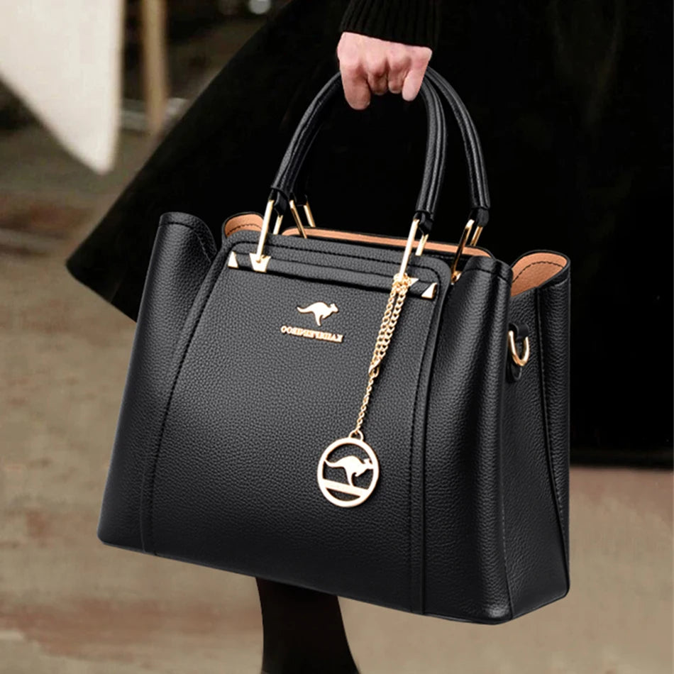Borsa Donna Grande Capacità in Pelle Microfibra – Shopper Tote con Tracolla | 4 Colori