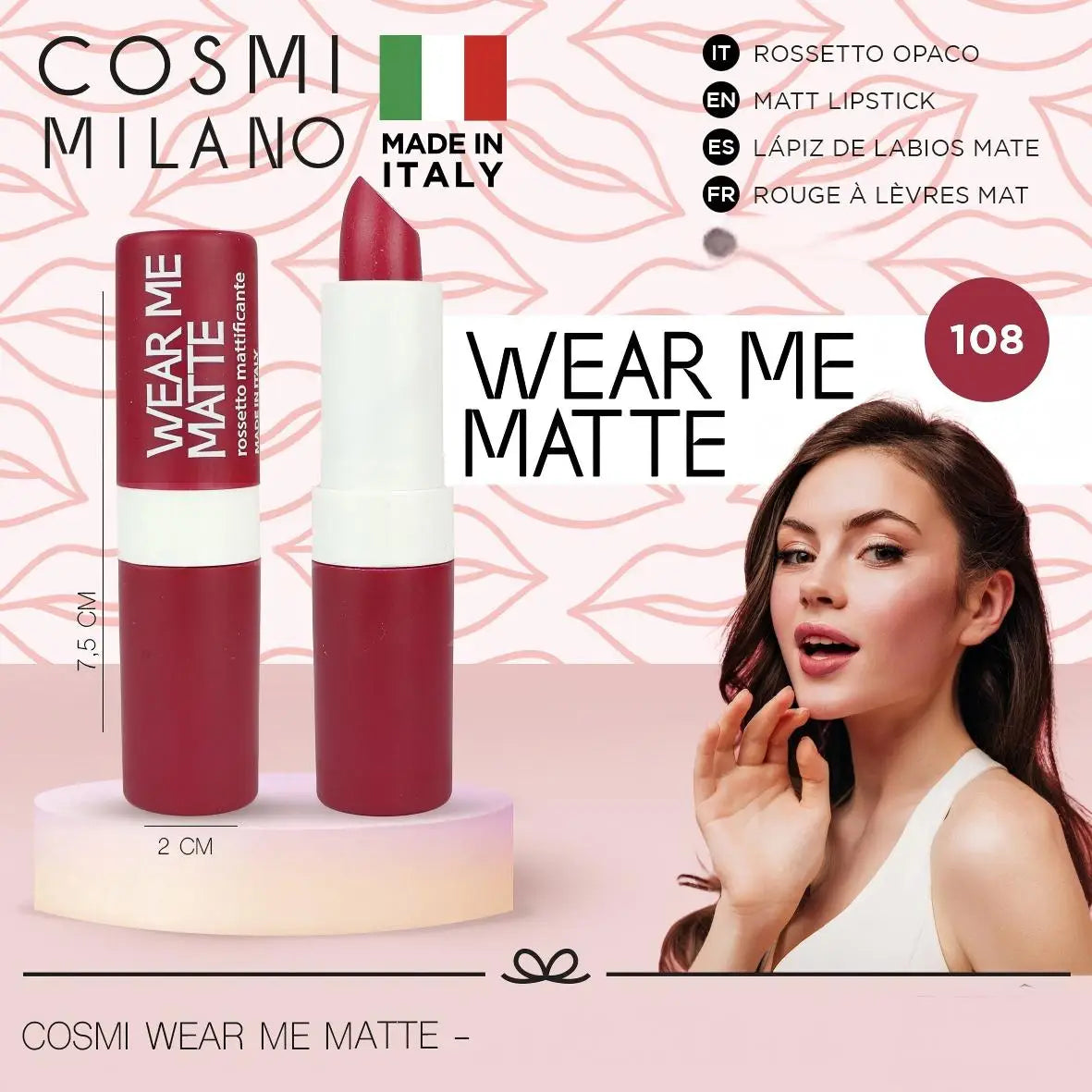 COSMI Milano Wear Me Matte – Rossetto Opaco Lunga Durata 5g