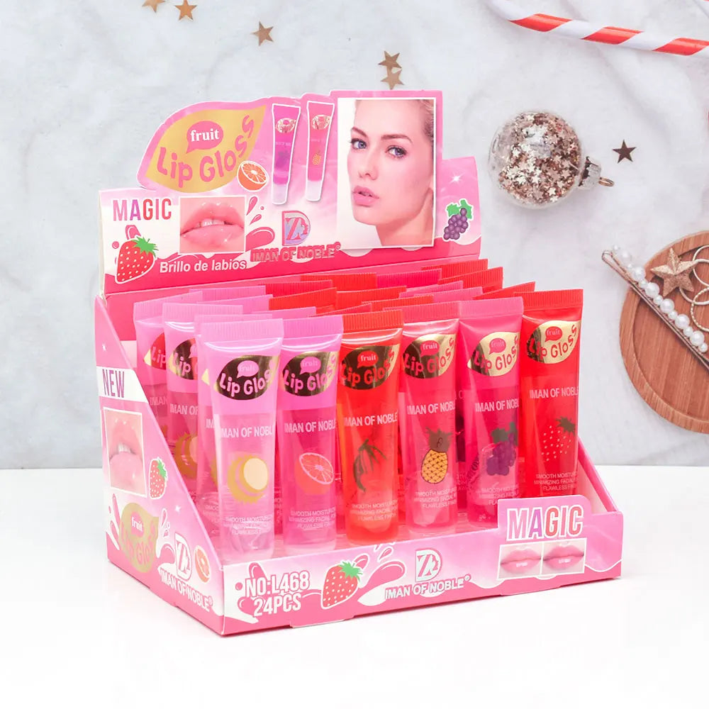 Set 6 Lip Gloss Fruttati – Olio Labbra Rimpolpante Ananas, Fragola & Uva