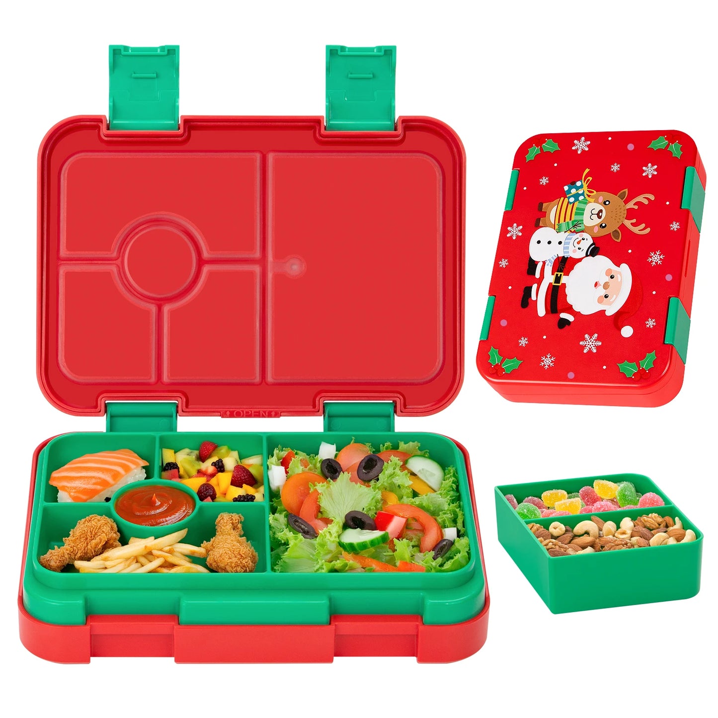 Bento Box per Bambini — Portapranzo 2 Livelli 5 Scomparti, Sicuro per Microonde, A Prova di Perdite