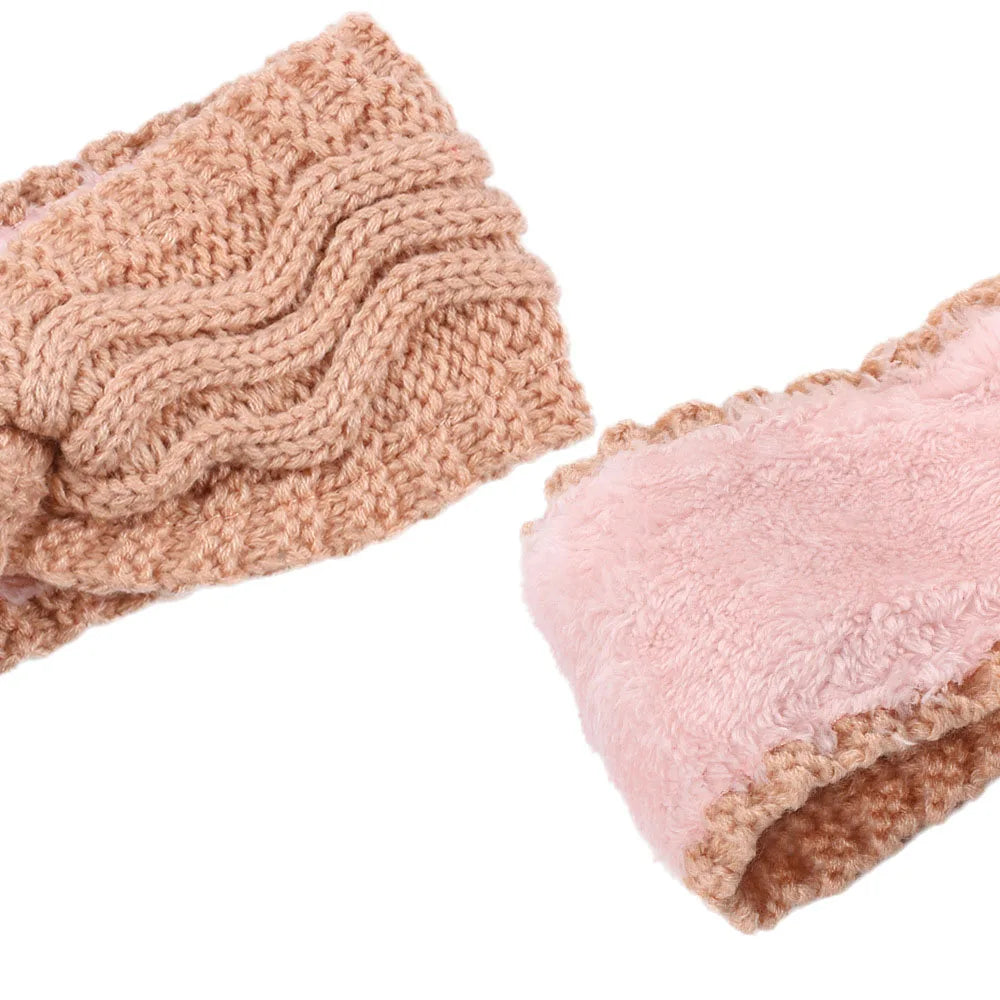 Fascia per Capelli Invernale con Nodo Incrociato — Fodera in Velluto