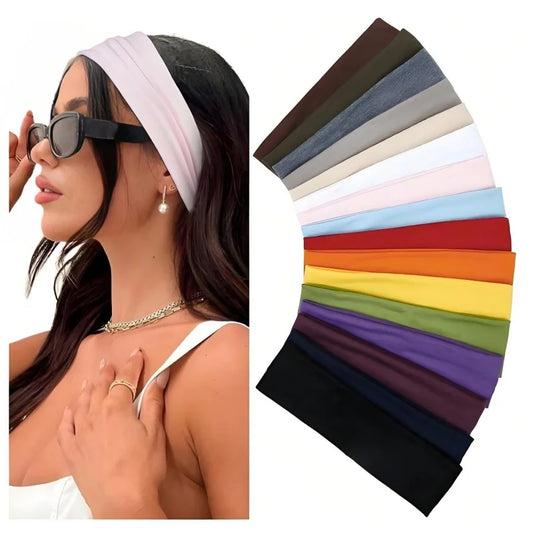 Set 7 Fasce Sportive Elastiche per Donna – Capelli Raccolti per Yoga, Corsa e Ciclismo