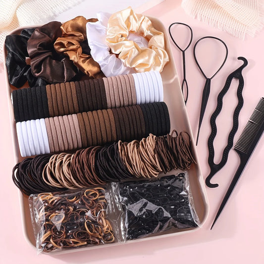 Set Accessori per Capelli — Elastici, Scrunchies e Fasce (1109 pz)