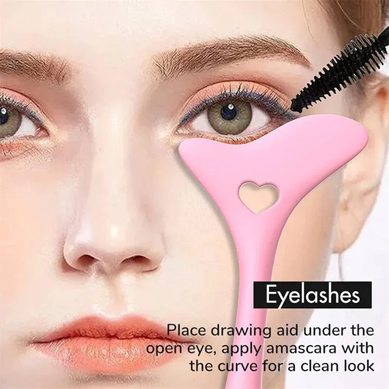 Stencil Trucco Multifunzionale in Silicone – Eyeliner, Sopracciglia, Rossetto & Ombretto